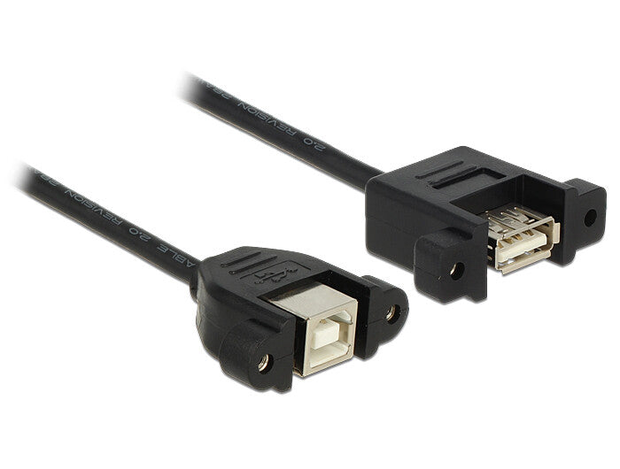 DeLOCK 1m USB 2.0-A/USB 2.0-B USB-kabel USB A USB B 0,48 Gbit/sek. Sort