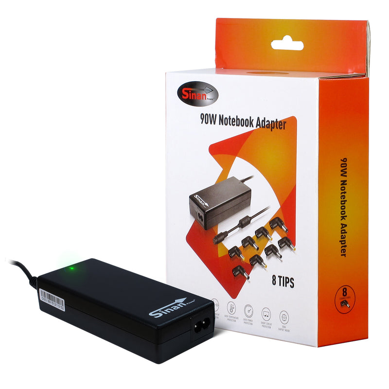 Inter-Tech Sinan UB-90HB strømadapter og vekselret Universel 90 W Sort