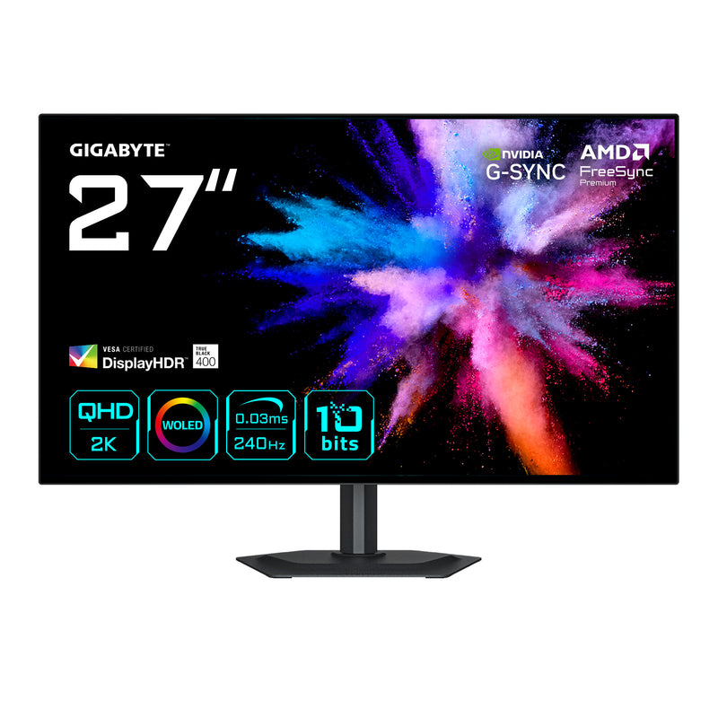 GIGABYTE GO27Q24G computerskærm 68,6 cm (27") 2560 x 1440 pixel Quad HD OLED Sort