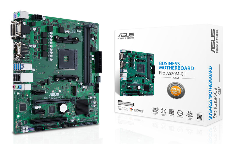 ASUS PRO A520M-C II/CSM AMD A520 Stik AM4 micro ATX