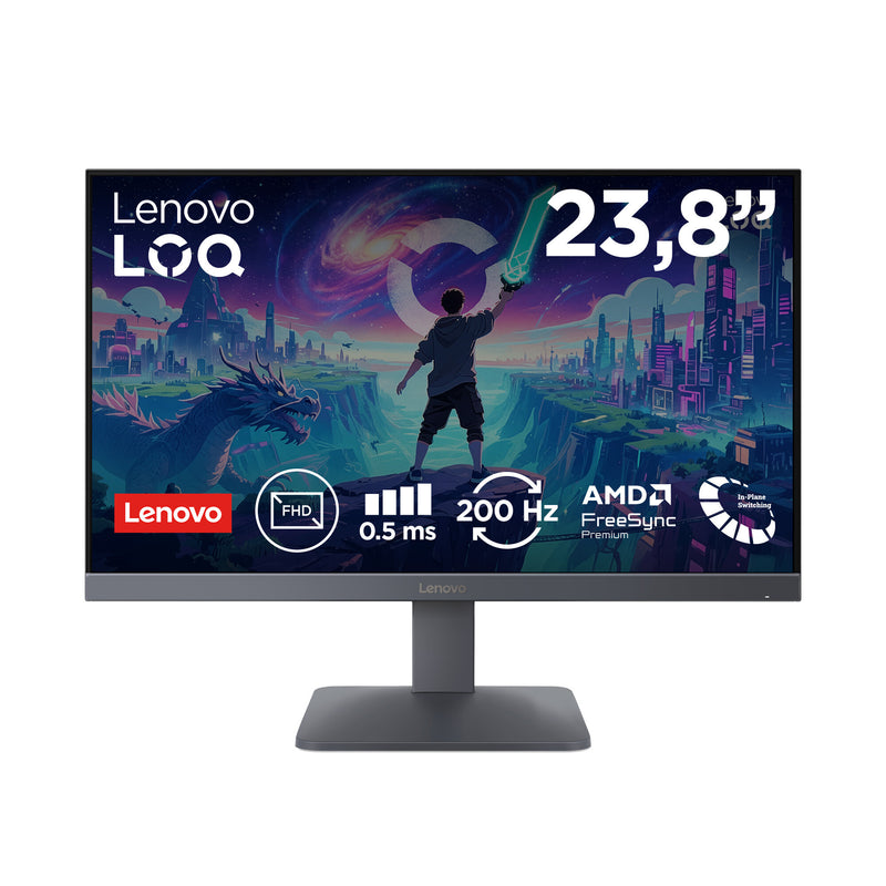 Lenovo LOQ 24-10 computerskærm 60,5 cm (23.8") 1920 x 1080 pixel Fuld HD LED Sort
