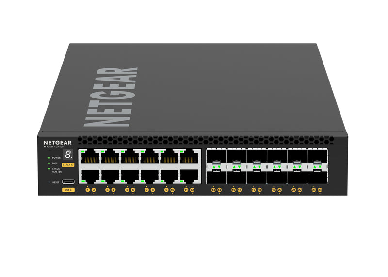 NETGEAR M4350-12X12F Administreret L3 10G Ethernet (100/1000/10000) 1U Sort