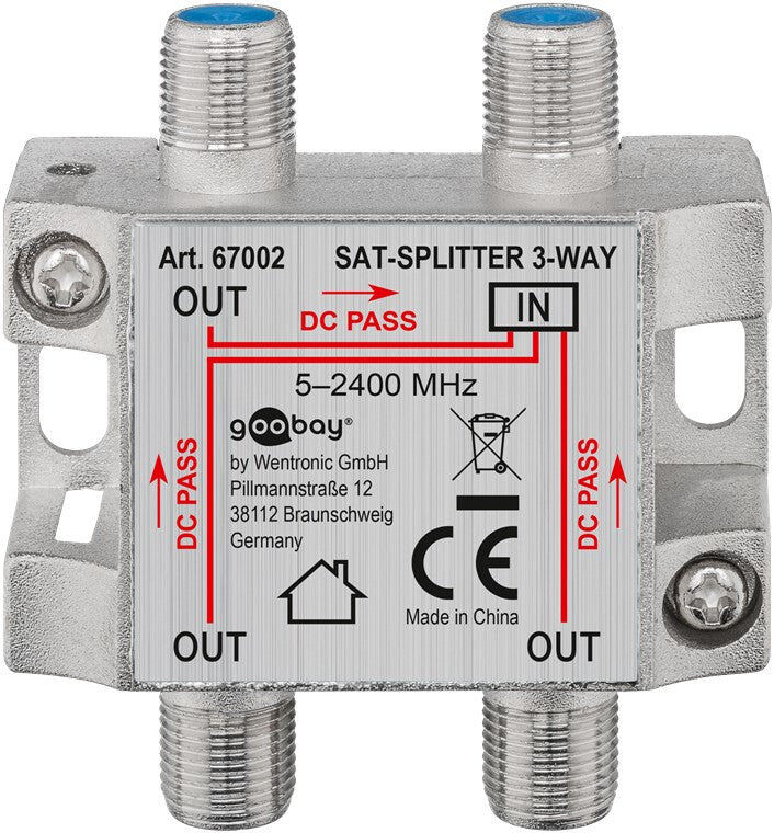 Goobay 67002 kabelsplitter eller -samler Kabel kombination Sølv