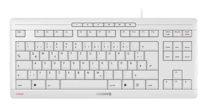 CHERRY STREAM KEYBOARD TKL tastatur Universel USB QWERTZ Tysk Hvid