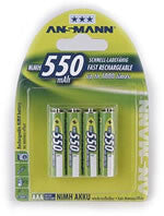 Ansmann Blister 4 X Accu, AAA, 550 mAh AAA / HR03 Nikkel-Metalhydrid (NiMH)