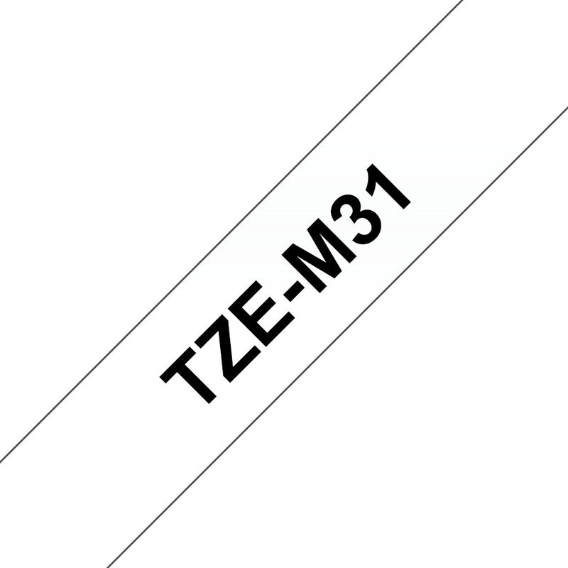 Brother TZE-M31 etiketbånd Sort på transparant