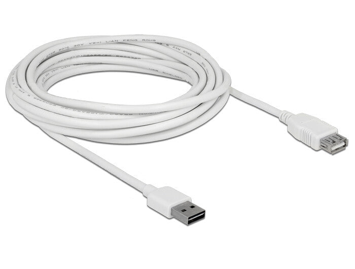 DeLOCK 85202 USB-kabel USB 2.0 5 m USB A 0,48 Gbit/sek. Hvid