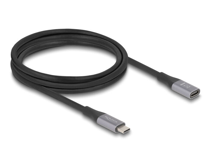 DeLOCK 81202 USB-kabel USB4 Gen 2x2 2 m USB C 40 Gbit/sek. 240 W Sort, Grå