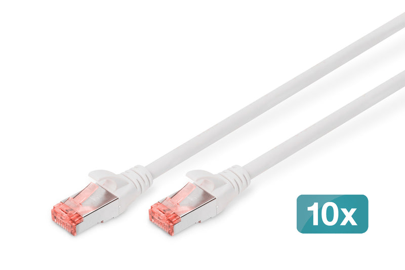 Digitus DK-1644-010-WH-10 netværkskabel Hvid 1 m Cat6 S/FTP (S-STP)