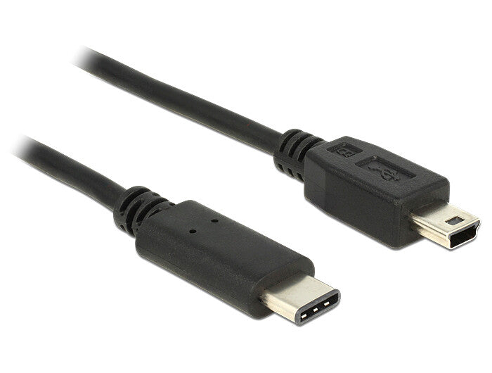 DeLOCK 83603 USB-kabel USB 2.0 1 m USB C Mini-USB B 0,48 Gbit/sek. Sort