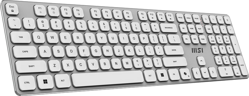 MSI FORGE K210 WIRELESS COMBO WHITE tastatur Mus inkluderet Hjemme/kontor USB QWERTY Fransk Hvid