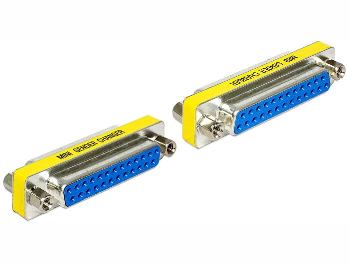 DeLOCK 65483 kabel kønsskifter Sub-D 25 Blå, Sølv, Gul