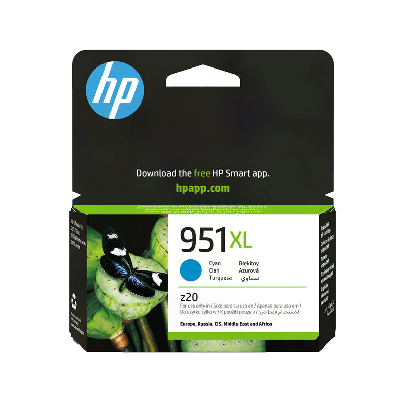 HP Original 951XL-blækpatron med høj kapacitet, cyan