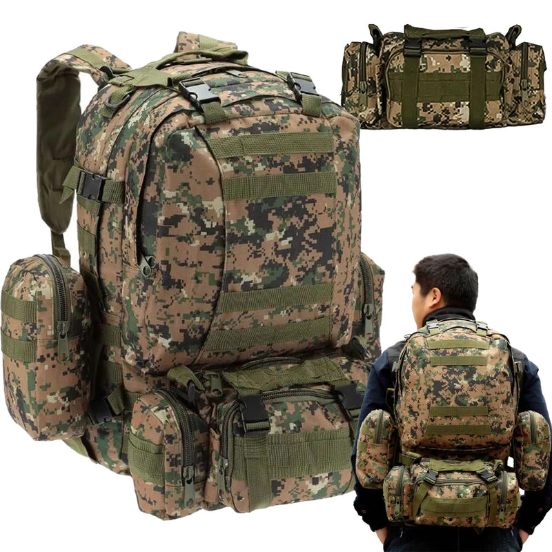 Extralink MILITARY Kuprin SZKOLNY PODRÓNY TAKTYCZNY 4W1 WOJSKOWY Turistinis SURVIVAL 50L MIL-668 Grøn