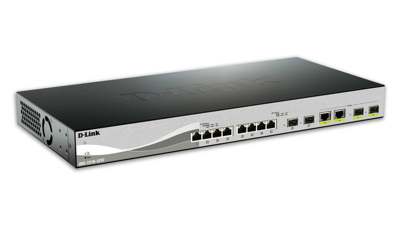 D-Link DXS-1210-12TC/E netværksswitch Administreret L2 10G Ethernet (100/1000/10000) 1U Sort, Sølv