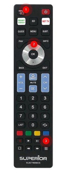 Superior Electronics Ready5 Smart fjernbetjening IR trådløs TV Tryk på knapper