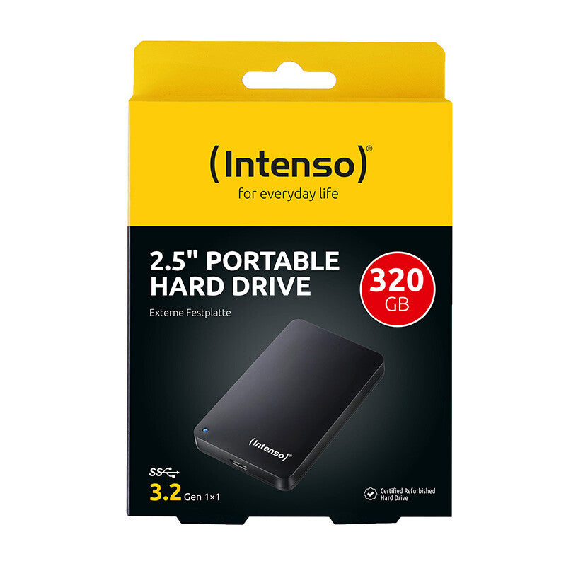 Intenso Bærbar Harddisk 320 GB, Certificeret Renoveret
