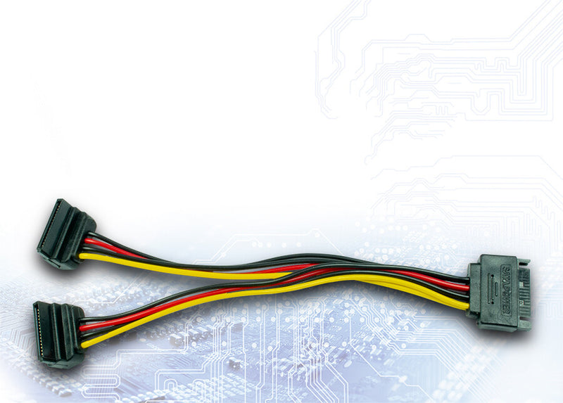 Inter-Tech 88885532 SATA-kabel 0,15 m SATA 15-stik 2 x SATA 15 stikben