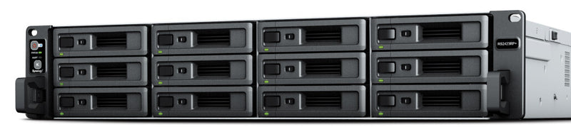 Synology RackStation RS2423+ NAS & lagringsserver Stativ (2U) Ryzen Embedded V1780B 8 GB DDR4 0 TB DiskStation Manager Sort, Grå