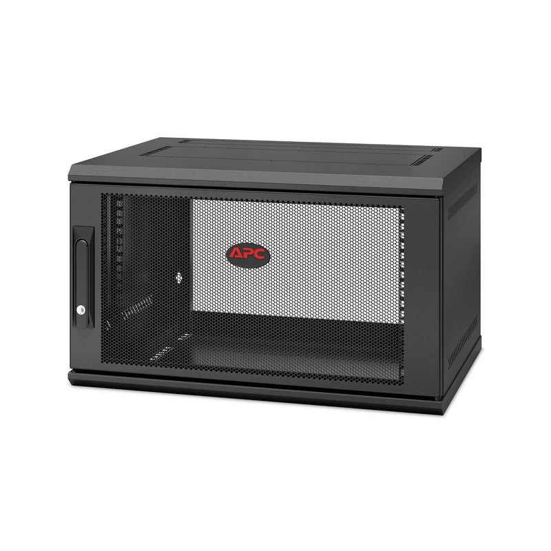 APC NetShelter WX 6U Single Hinged Wall-mount Enclosure 400mm Deep Vægmonteret stativ Sort