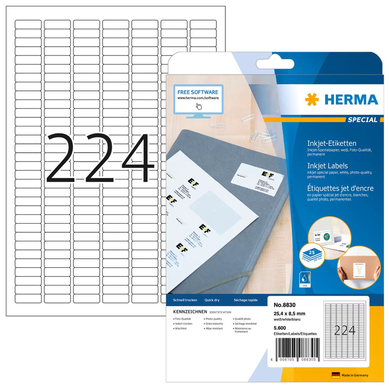 HERMA 8830 print etiket Hvid Selvklæbende printeretiket