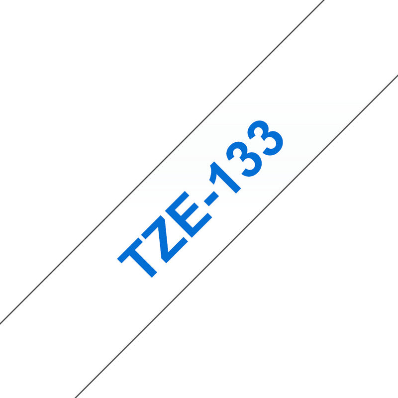 Brother TZE-133 etiketbånd Blå på transparent