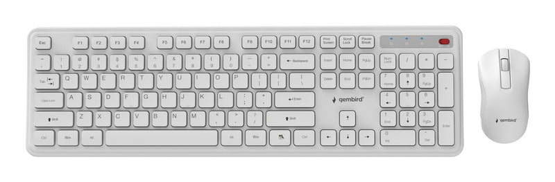 Gembird KBS-WPS-01-W tastatur Mus inkluderet Kontor RF trådløst QWERTY US International Hvid