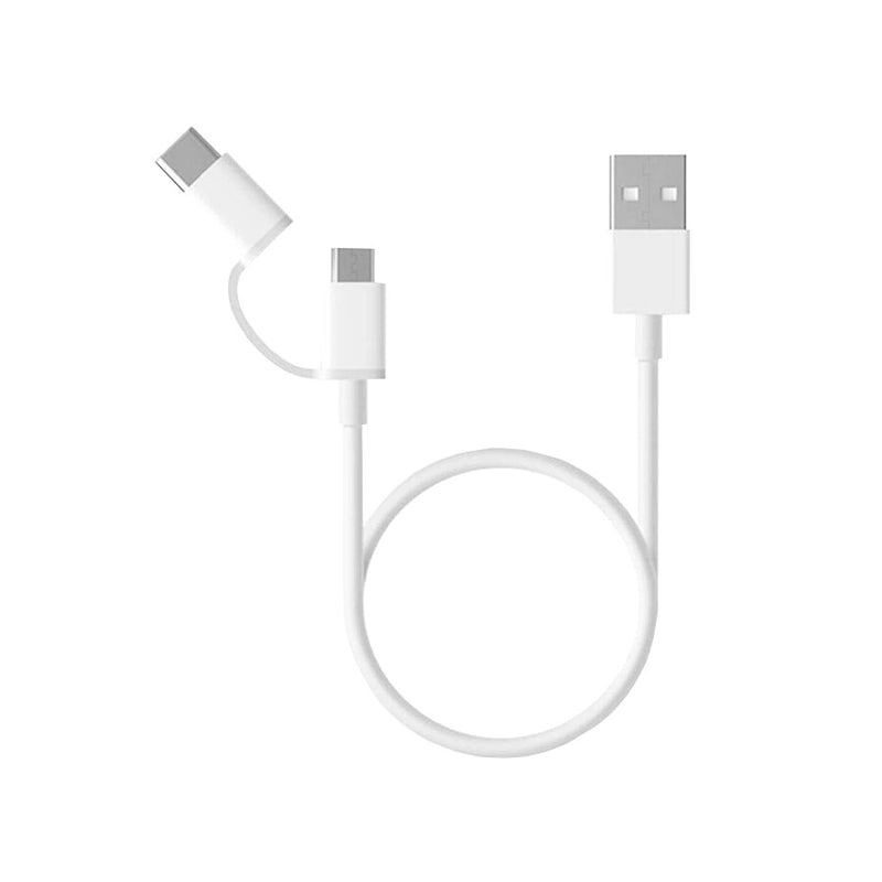 Xiaomi Mi 2-in-1 USB Cable (Micro USB to Type C) 100cm USB-kabel USB 2.0 1 m USB A Micro-USB B Hvid