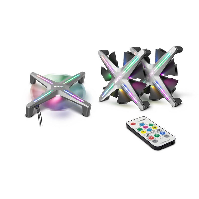 Inter-Tech ALSEYE X12 KIT Computerkabinet Ventilator 12 cm Grå