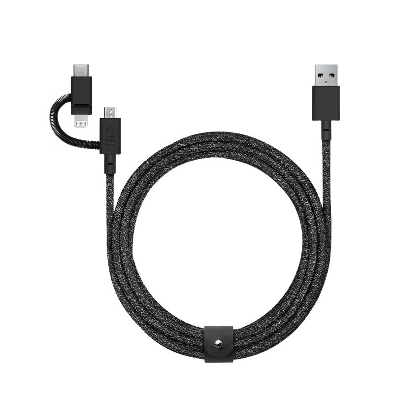 Native Union BELT-ULC-CS-BLK-NP USB-kabel 2 m USB A USB C/Micro USB A/Lightning Sort