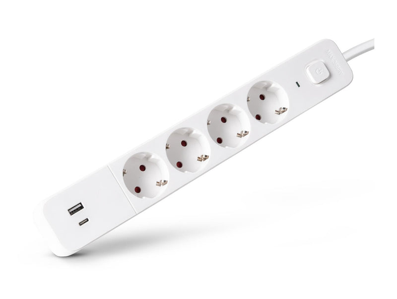 Entac ESES1.5G4-1.5-SW-1UA1UC stikdåse 1,5 m 4 AC stikkontakt(er) Indendørs Hvid