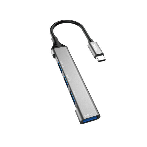 DUDAO A16T 4-in-4 USB-C Hub Ledningsført USB 3.2 Gen 1 (3.1 Gen 1) Type-C Grå