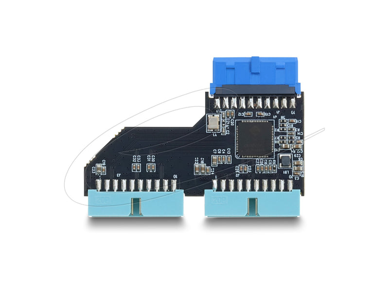 DeLOCK 67341 kabel kønsskifter USB 5 Gbps 20 pin header 2x USB 5 Gbps 20 pin header Sort, Blå