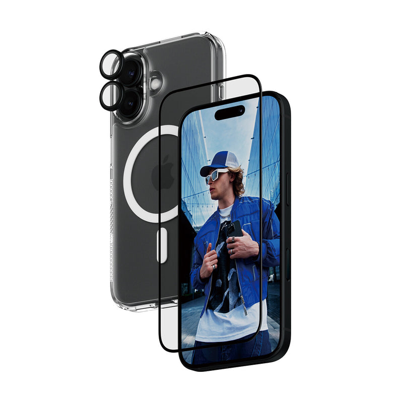 PanzerGlass ® 3-i-1 Beskyttelsespakke iPhone 16