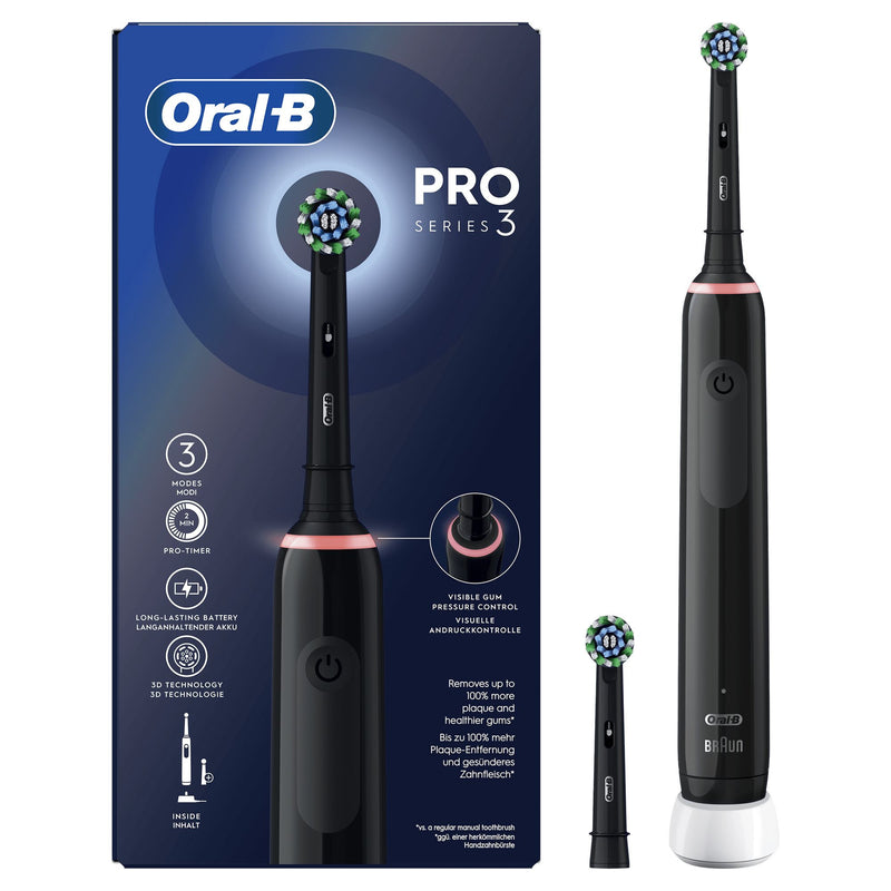 Oral-B Pro 3 Pro3 3000 Voksen Roterende, pulserende tandbørste Sort