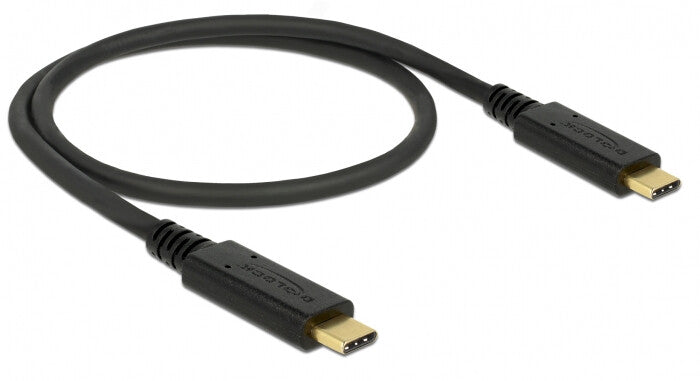 DeLOCK 85529 USB-kabel USB 3.2 Gen 2 (3.1 Gen 2) 0,5 m USB C 10 Gbit/sek. Sort