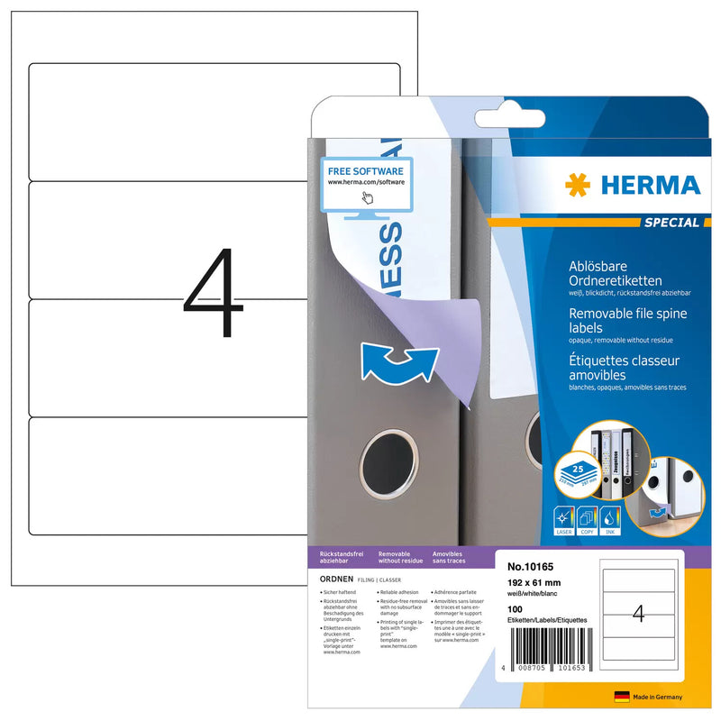 HERMA 10165 print etiket Hvid Selvklæbende printeretiket