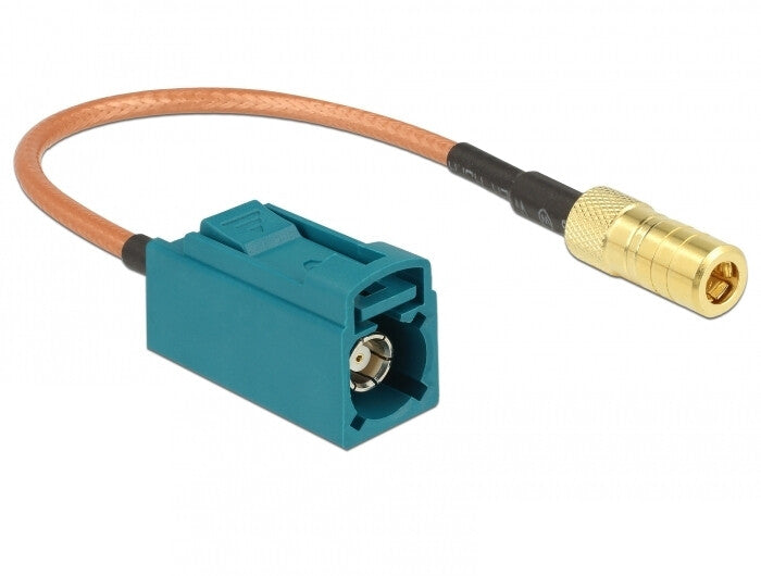 DeLOCK 89671 koaxial kabel RG-316 0,15 m FAKRA Z SMB Brun, Guld, Grøn