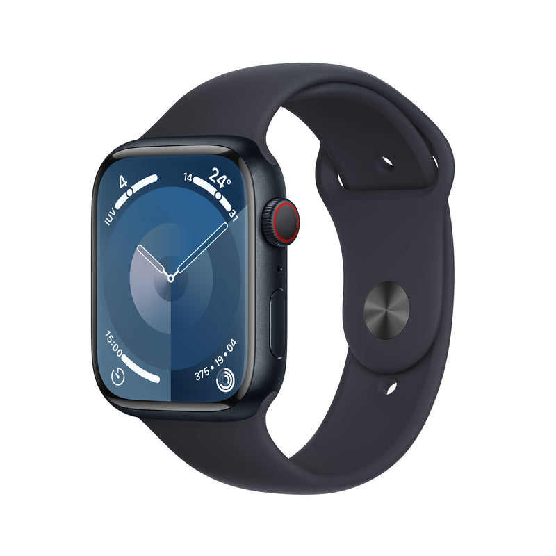 Apple Watch Series 9 45 mm Digital 396 x 484 pixel Berøringsskærm 4G Sort Wi-Fi GPS (satellit)