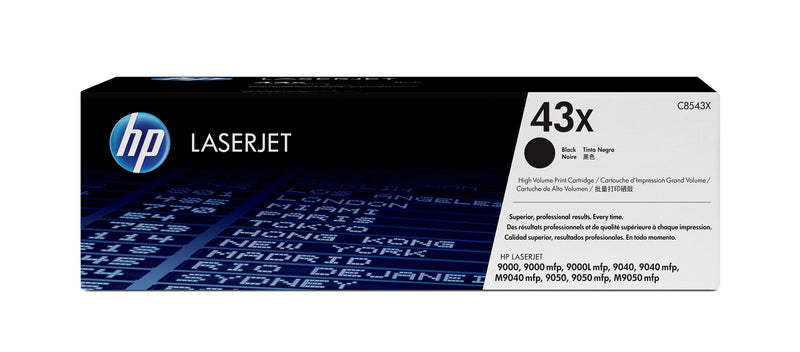 HP Original 43X LaserJet-tonerpatron med høj kapacitet, sort