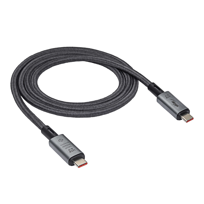 Akyga AK-USB-45 USB-kabel USB4 Gen 3x2 1 m USB C 240 W Sort
