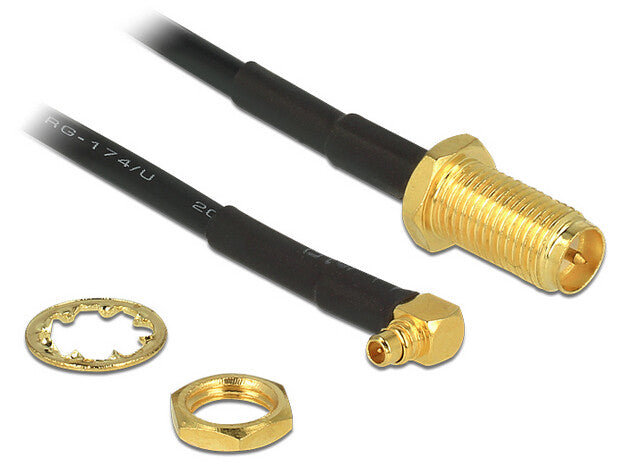 DeLOCK 88936 koaxial kabel RG-174 0,32 m RP-SMA MMCX Sort