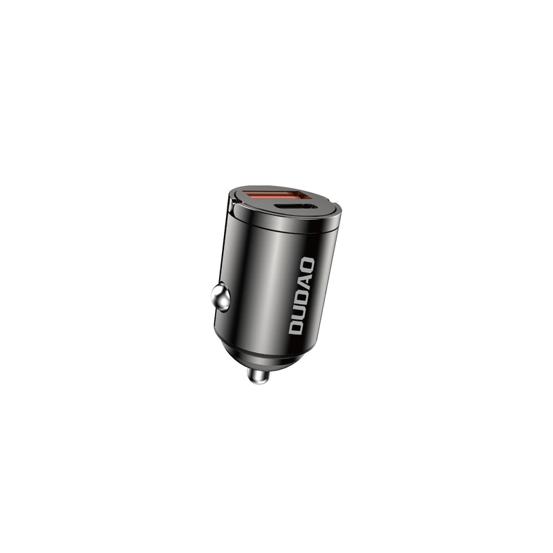 DUDAO R3MAX USB+ USB-C 48W Car Charger Universel Grå Cigartænder Hurtig opladning Automatisk
