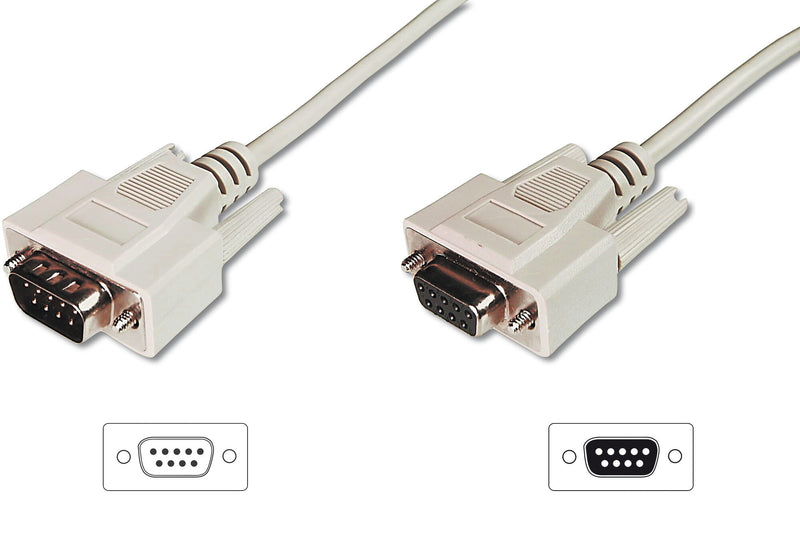 Digitus AK-610203-100-E serielkabel Beige 10 m D-Sub9