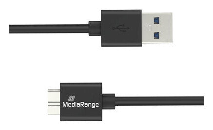 MediaRange MRCS240 USB-kabel USB 3.2 Gen 1 (3.1 Gen 1) 1,8 m USB A Micro-USB B Sort
