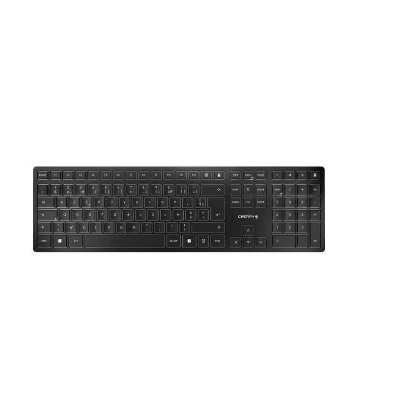 CHERRY KW 9100 SLIM tastatur Universel RF trådløs + Bluetooth AZERTY Fransk Sort