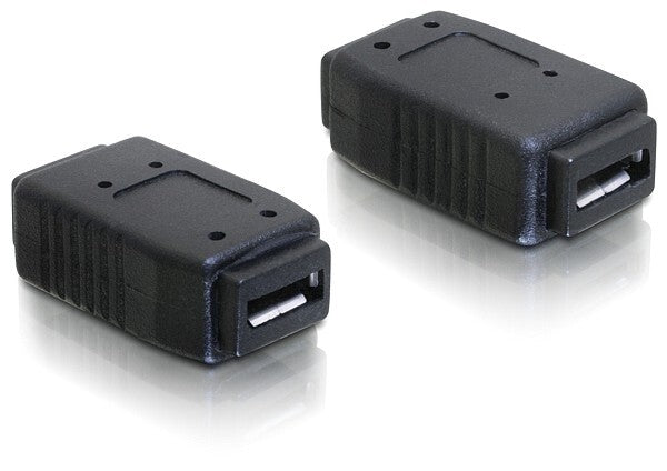 DeLOCK Adapter USB micro-A+B female to USB micro-A+B female Sort