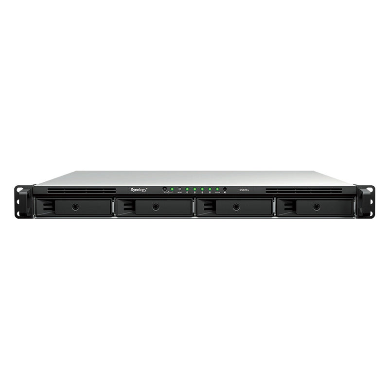Synology RackStation RS826+ NAS & lagringsserver Stativ (1U) AMD Ryzen V1500B 4 GB DDR4 0 TB DiskStation Manager Sort, Grå