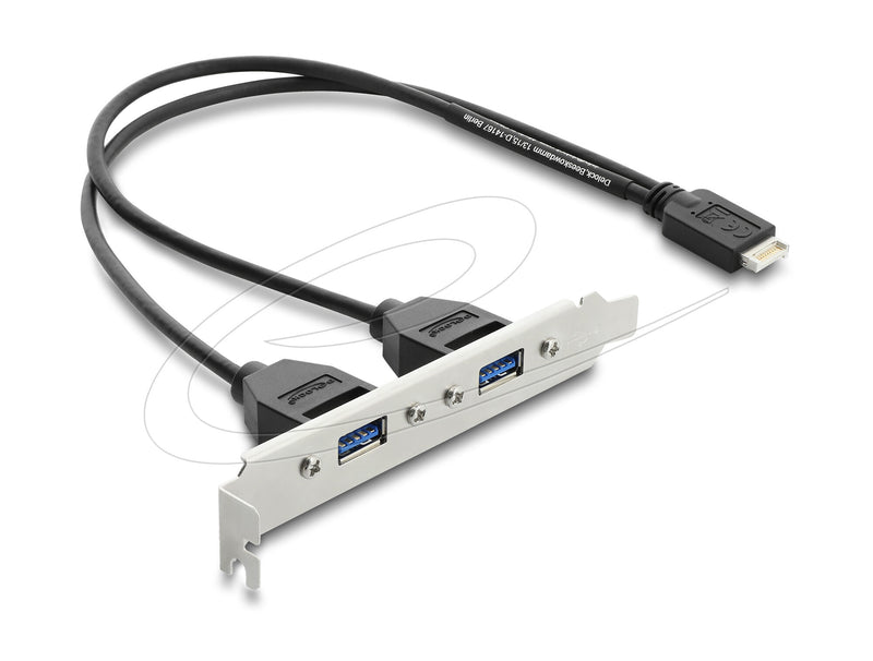 DeLOCK 67346 USB-kabel 0,355 m USB E 2 x USB A Sort
