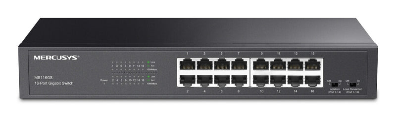 Mercusys MS116GS netværksswitch Gigabit Ethernet (10/100/1000) Sort